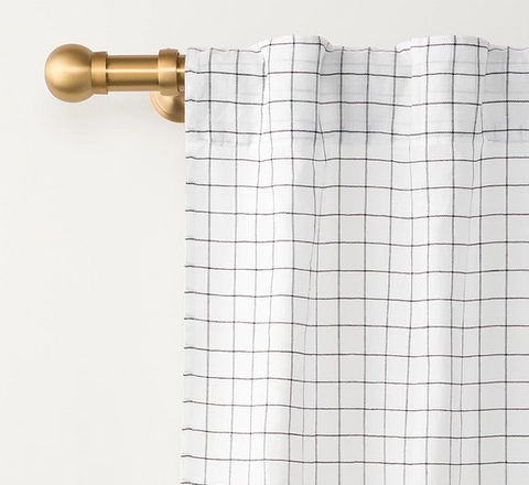 Handwoven Grid Curtain Sheer
